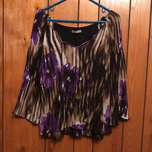 3/4 sleeve shear lined blouse